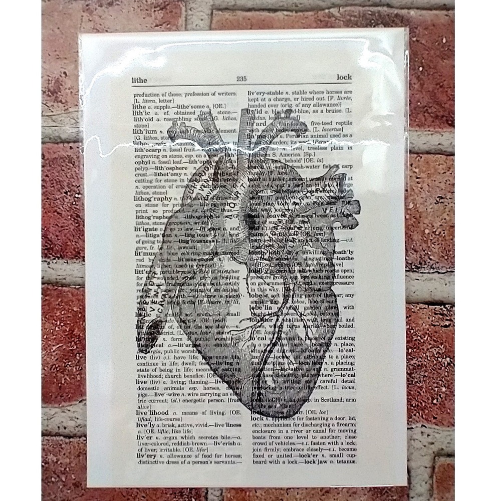Cardiac‎ Heart Dictionary Art Print - 6x9 Mini Poster Anatomical Anatomy Theme